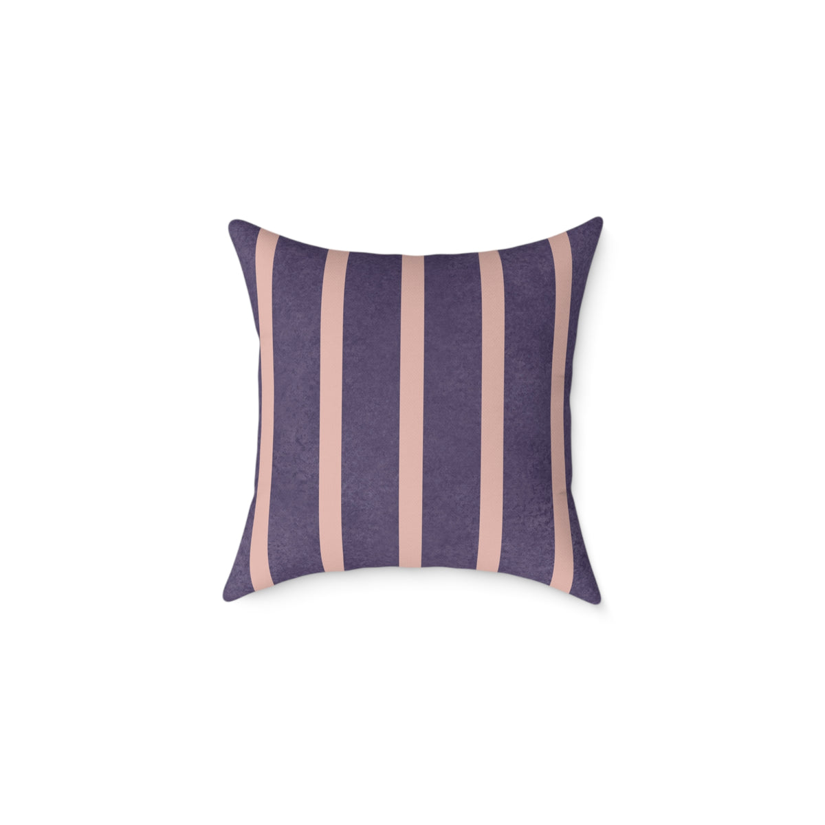 Back of the pink bow name pillow with printed plum and blush stripes