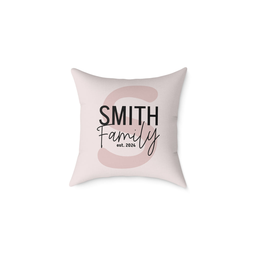 Personalized Family Name Pillow - Custom Last Name and Year Home Gift