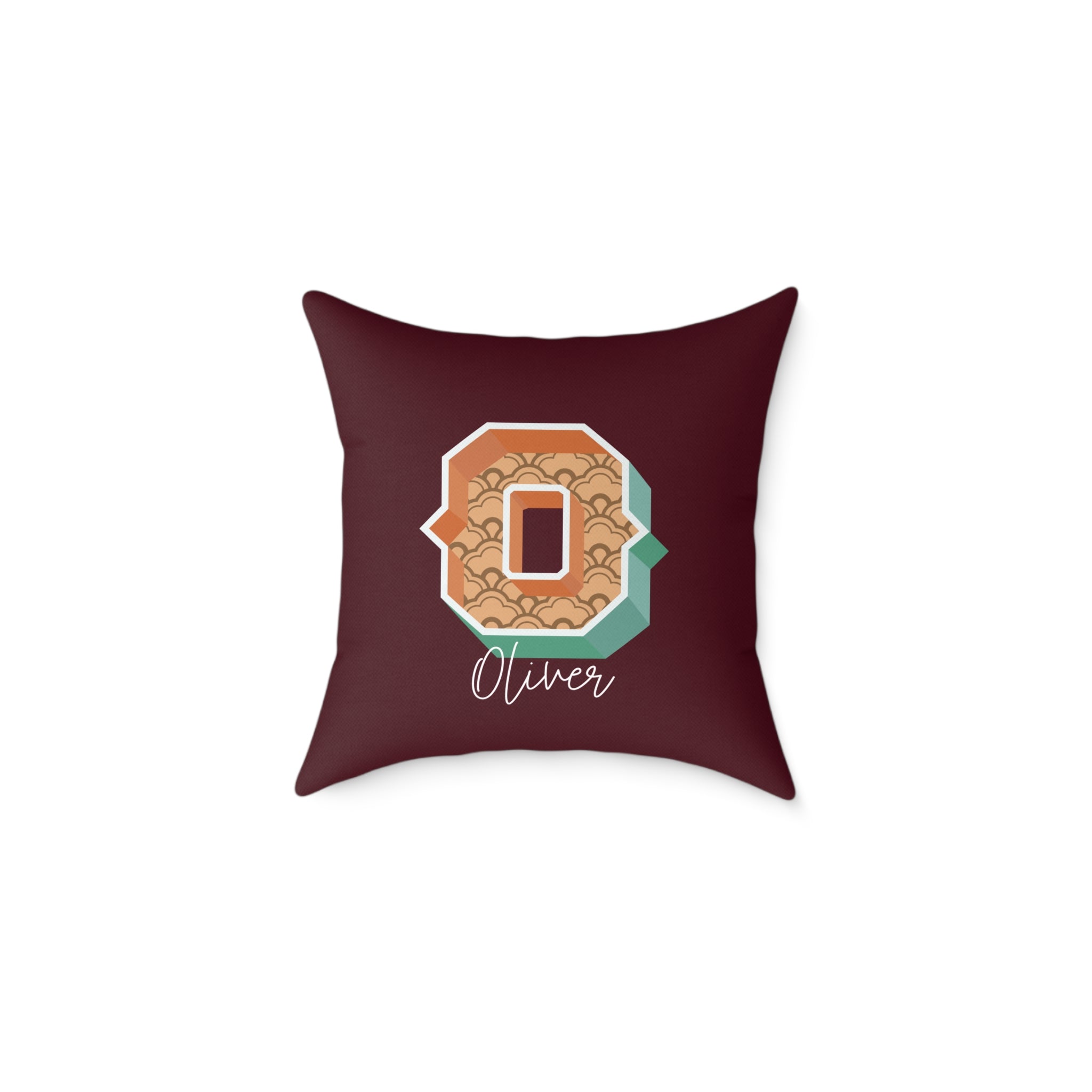 Personalized Initial O Pillow for Him - Custom Name Home Decor