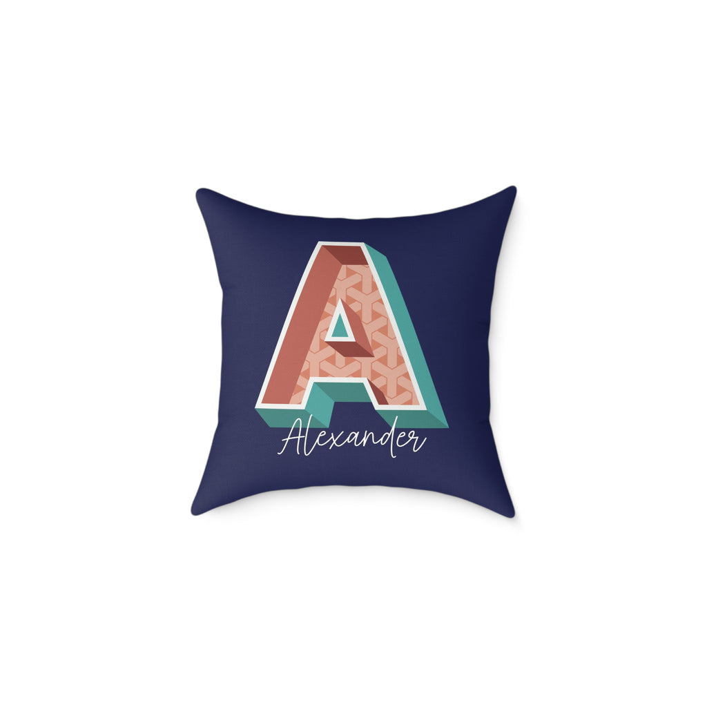 Personalized Initial A Pillow for Him - Custom Name Home Decor