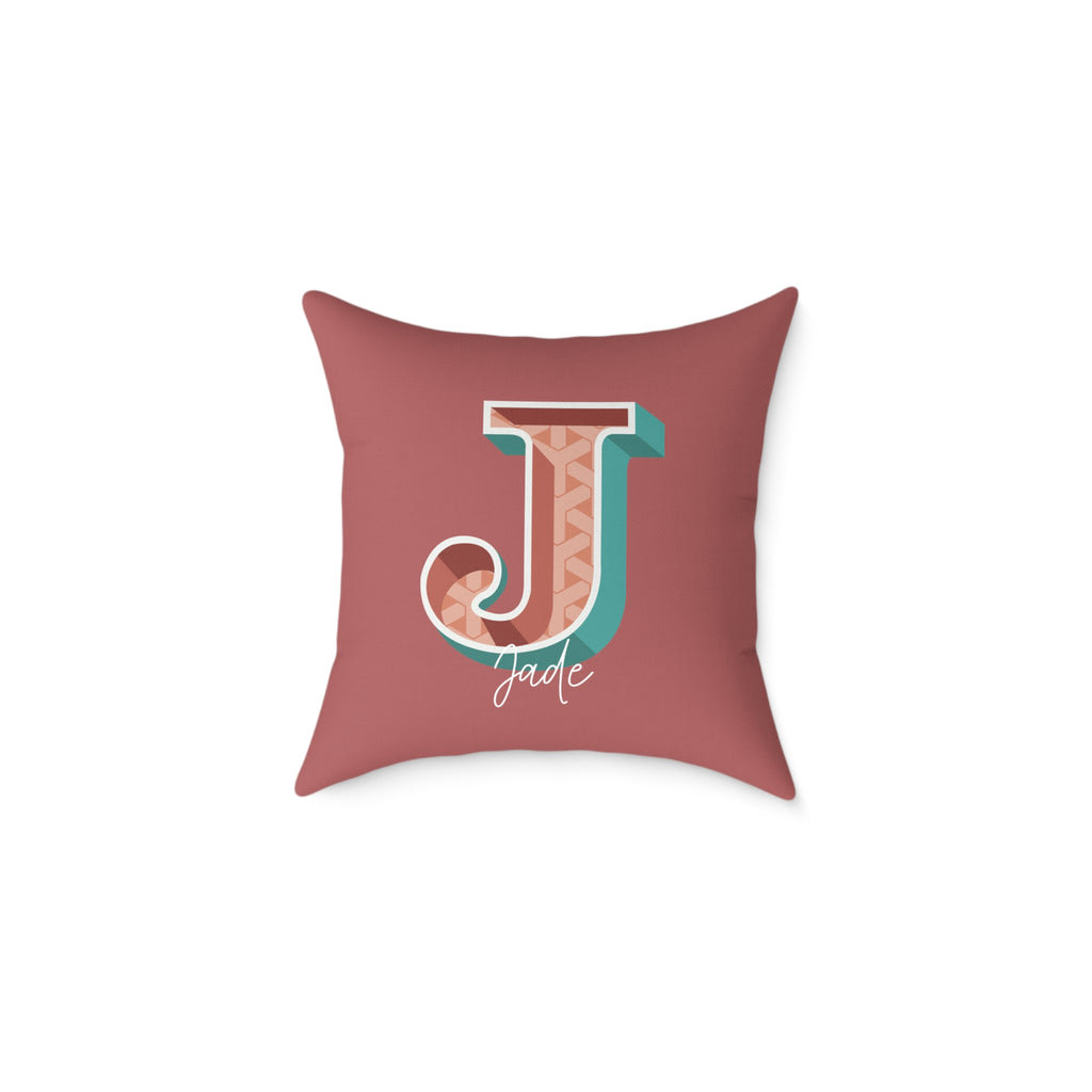 Personalized Initial J Pillow for Her - Custom Name Home Decor