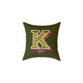 Personalized Initial K Pillow for Him - Custom Name Home Decor