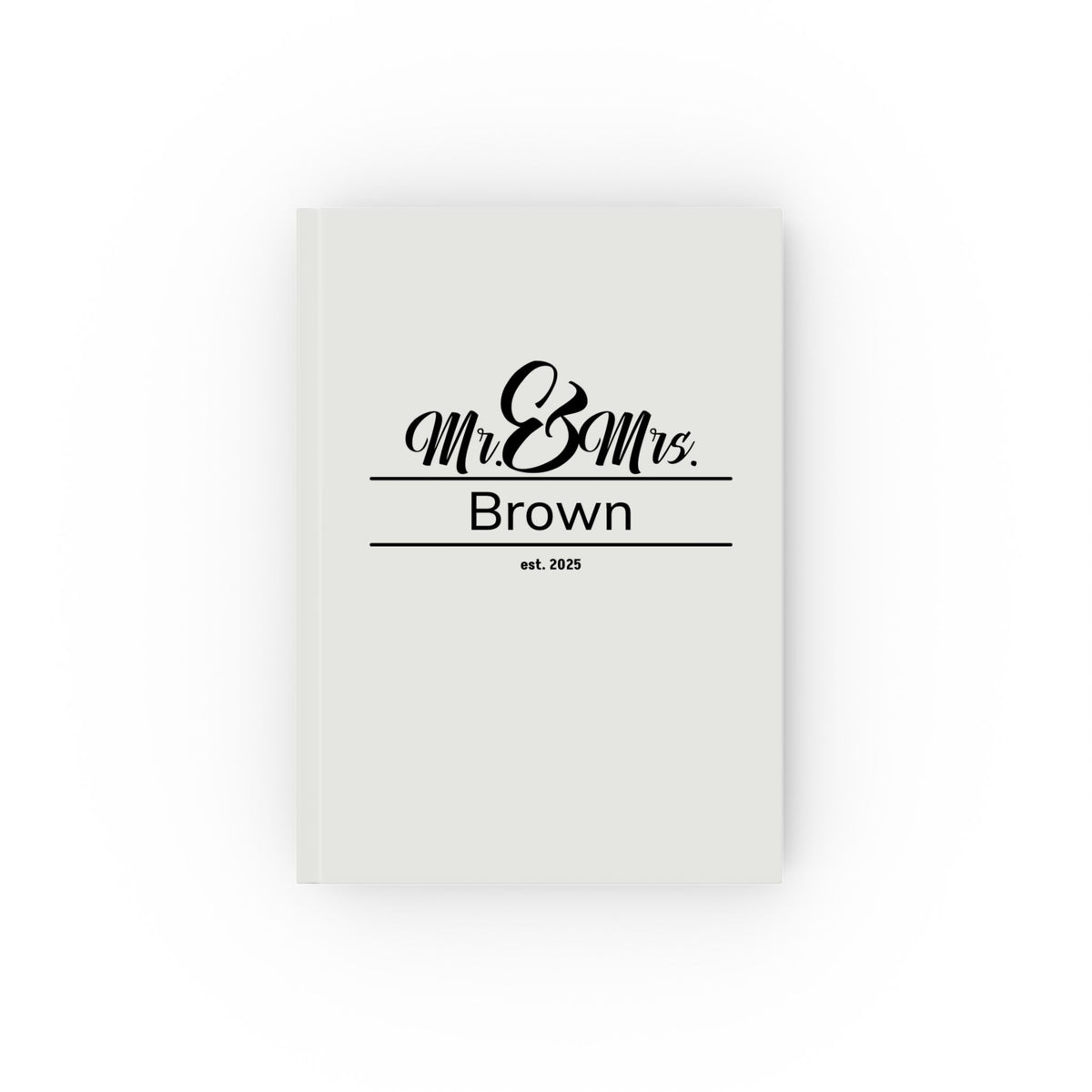 Personalized Mr and Mrs Journal - Custom Last Name Wedding Gift