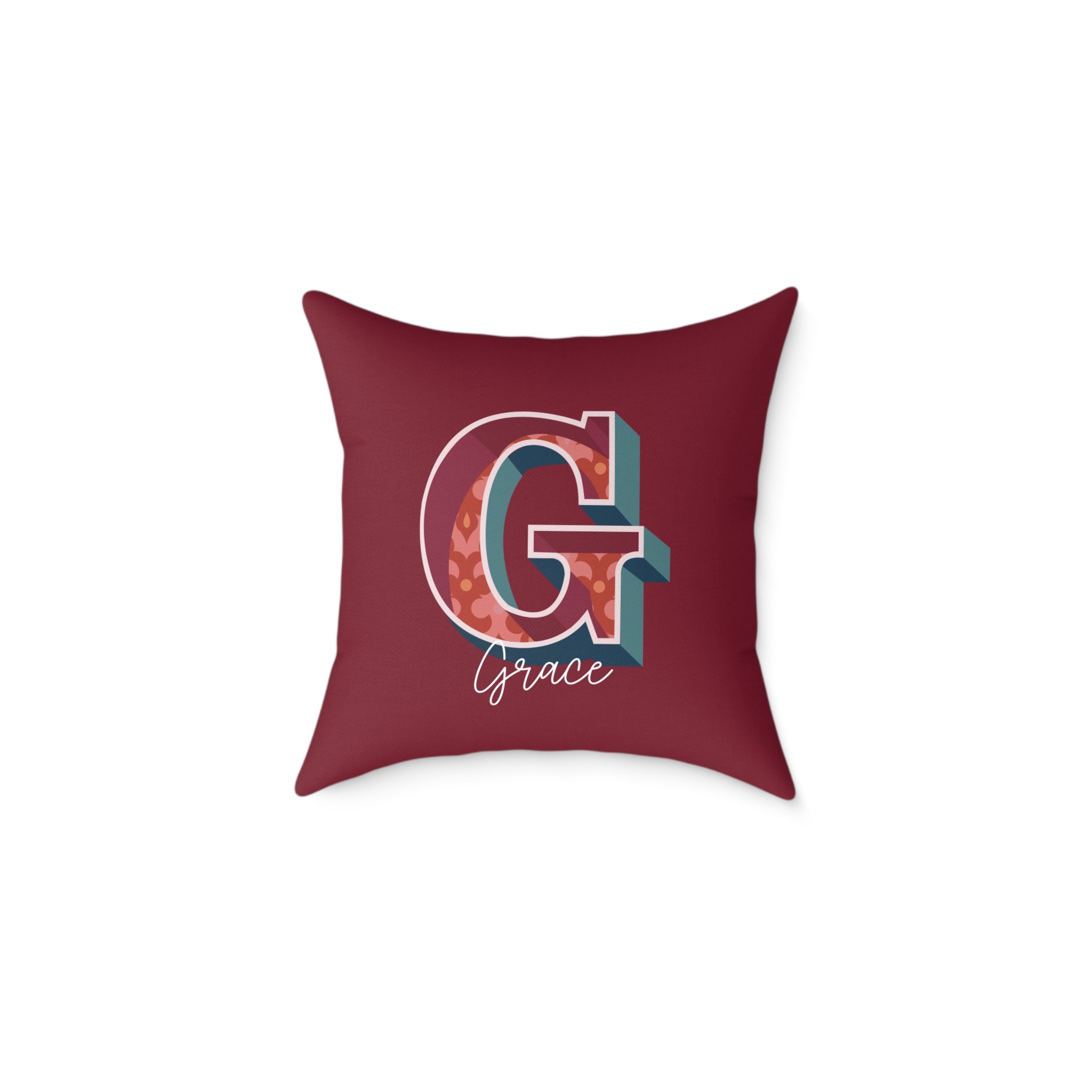 Personalized Initial G Pillow for Her - Custom Name Home Decor