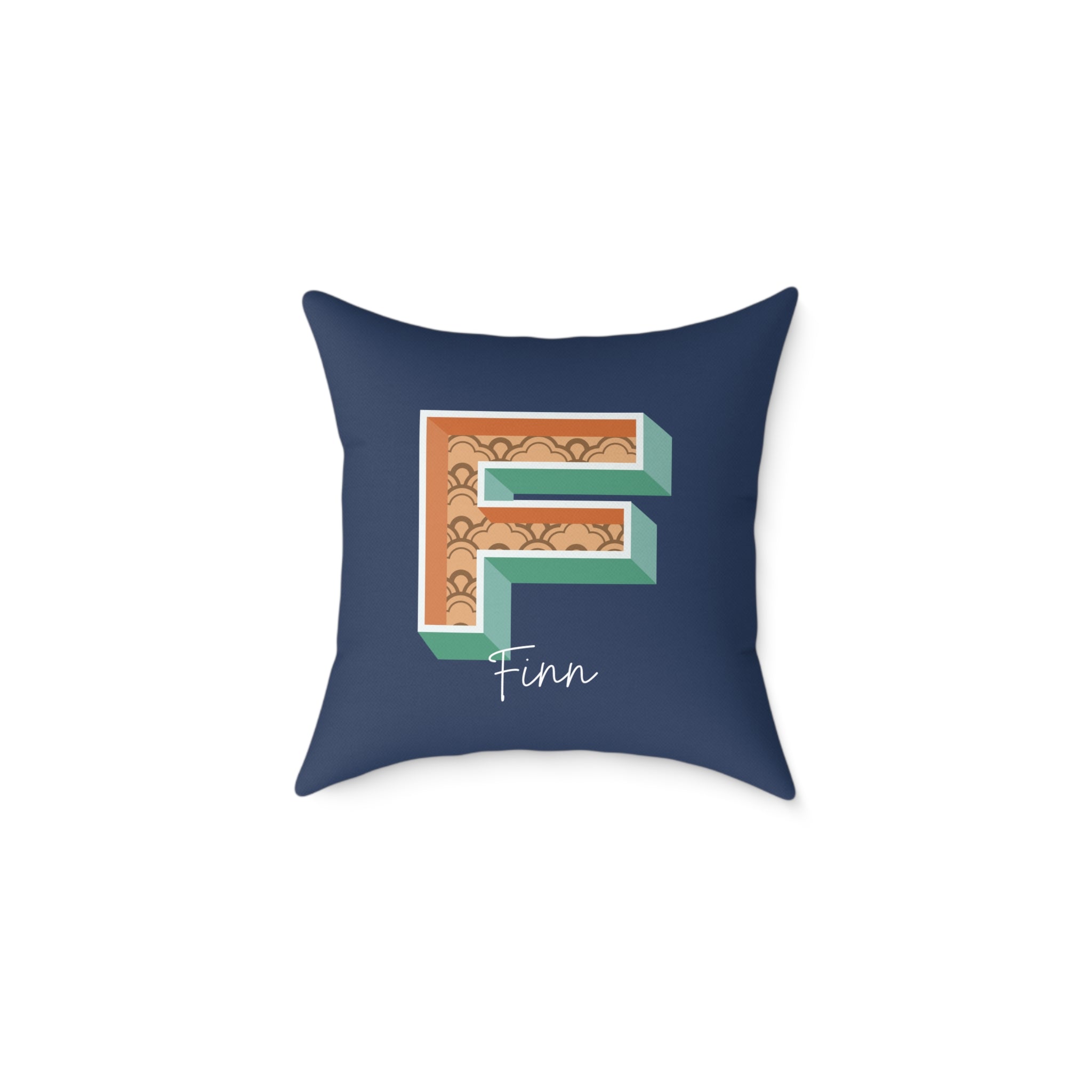 Personalized Initial F Pillow for Him - Custom Name Home Decor