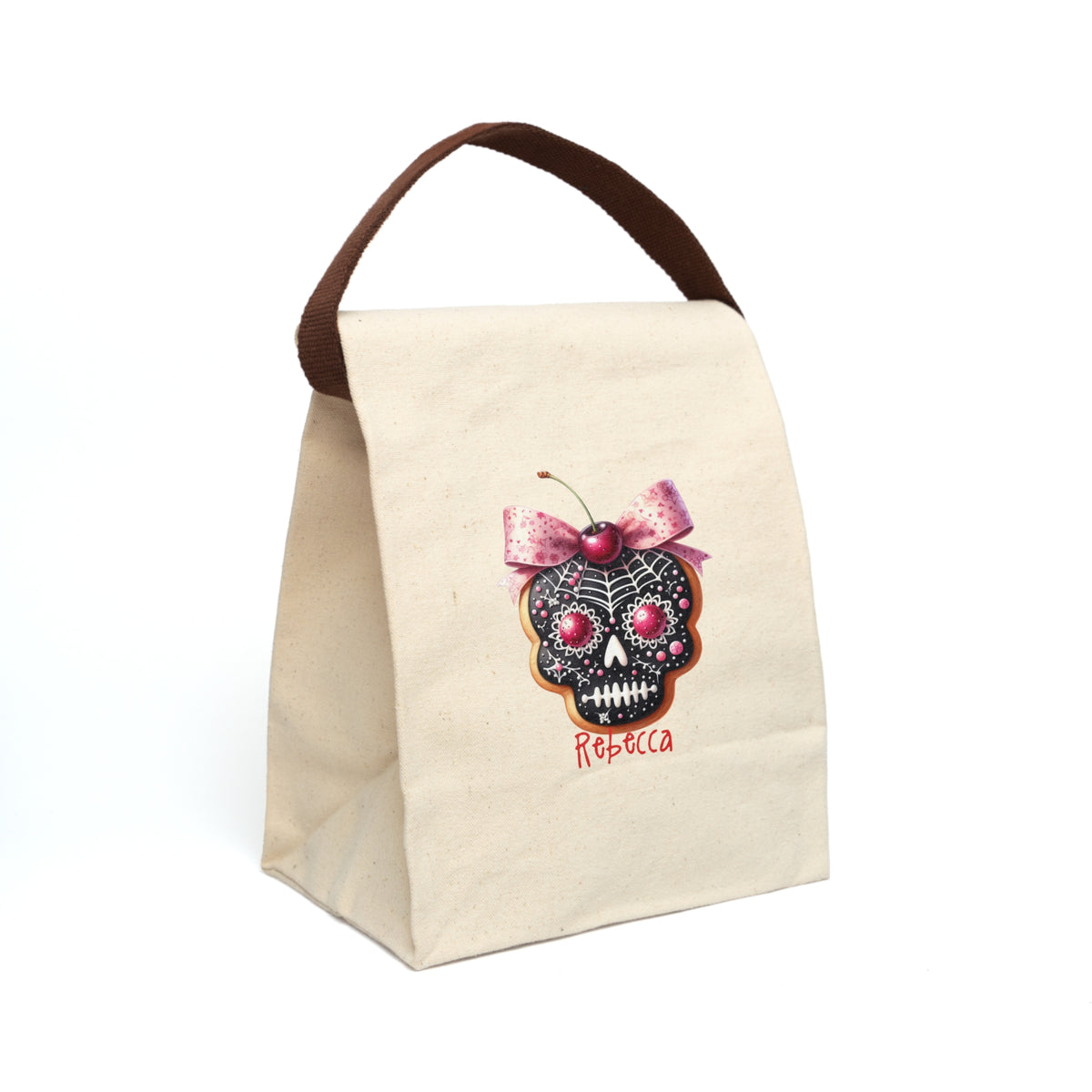 Personalized Sugar Skull Cookie Canvas Lunch Bag