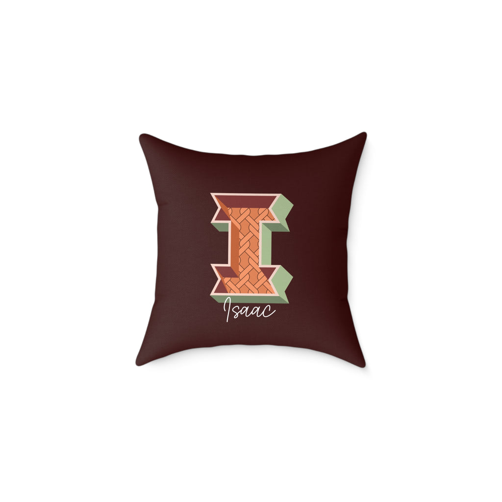 Personalized Initial I Pillow for Him - Custom Name Home Decor