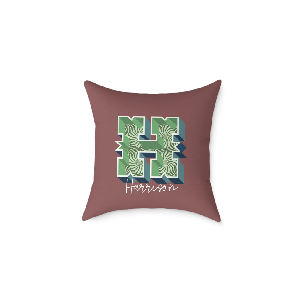 Personalized Initial H Pillow for Him - Custom Name Home Decor