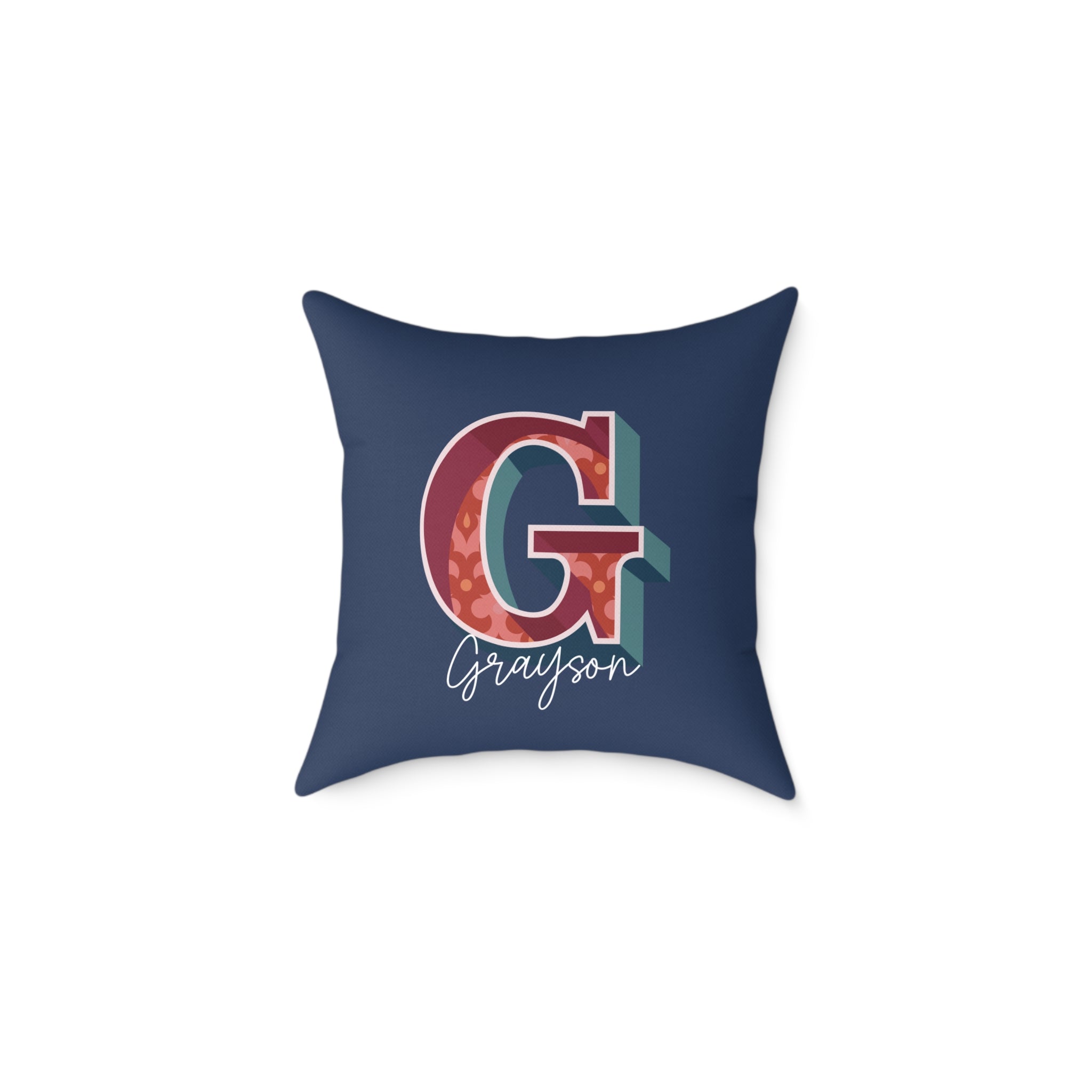 Personalized Initial G Pillow for Him - Custom Name Home Decor