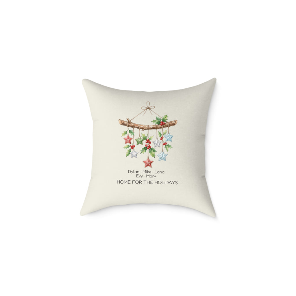 Personalized Home for the Holidays star mobile pillow, product photo