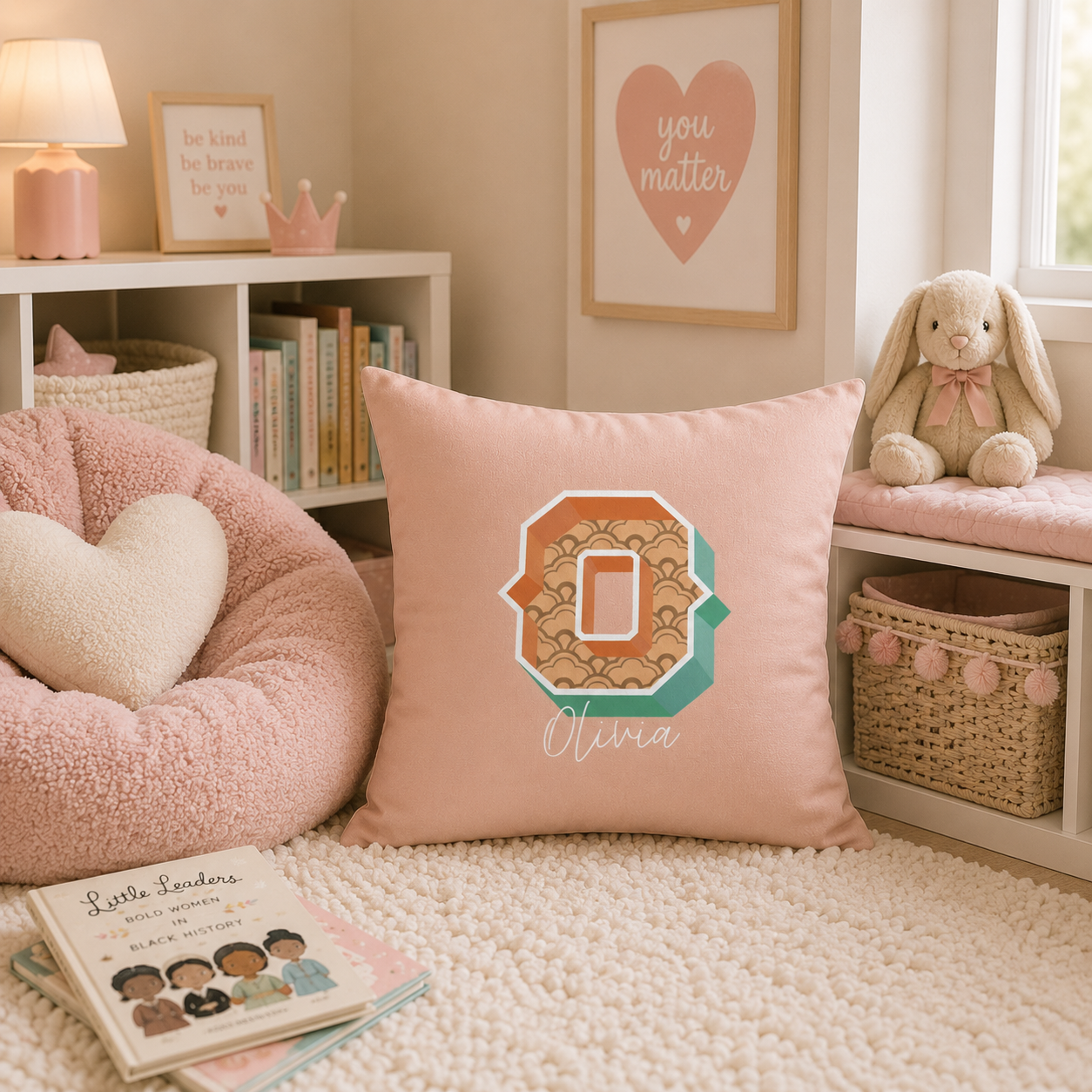 Personalized Initial O Pillow for Her - Custom Name Home Decor