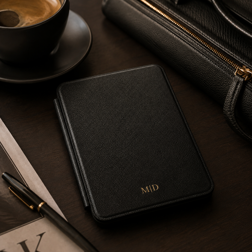Personalized Kindle Case in Black | Custom Initials