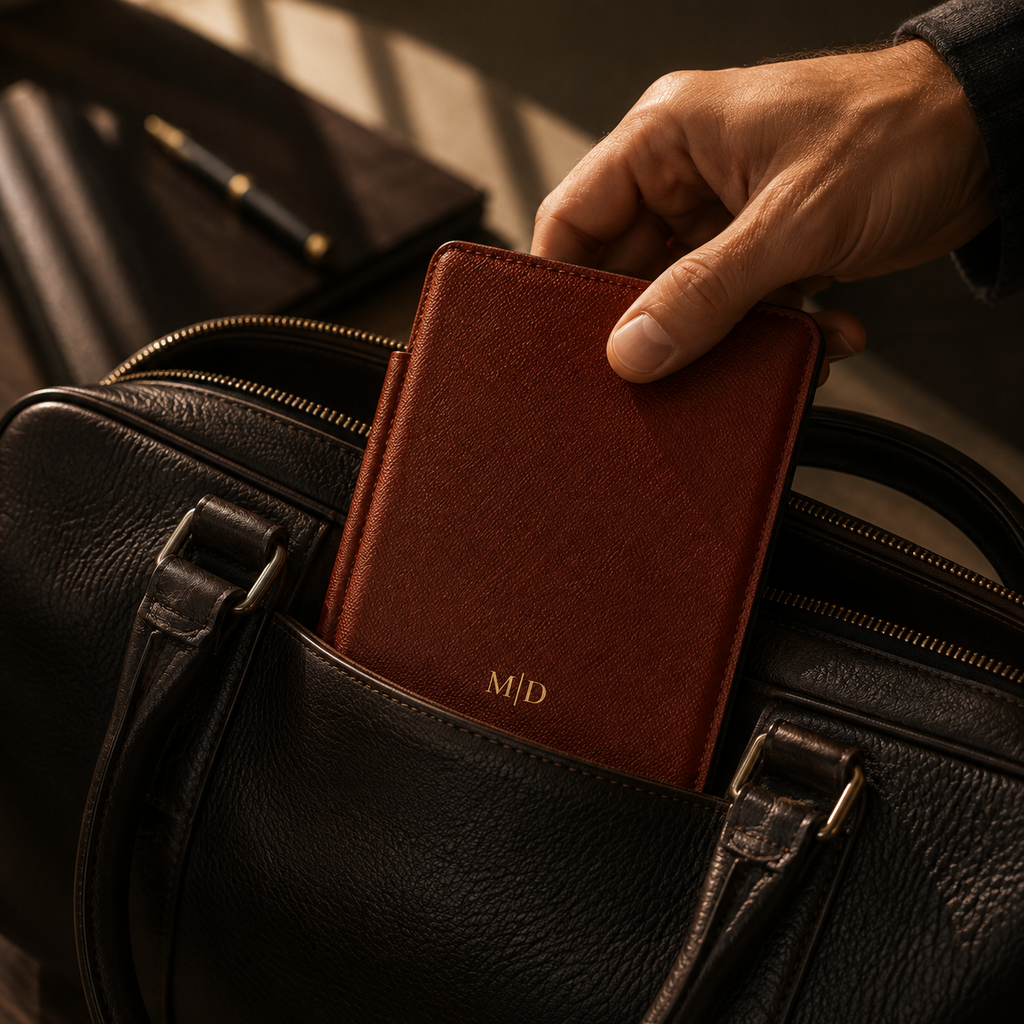 Personalized Kindle Case in Cognac | Custom Initials