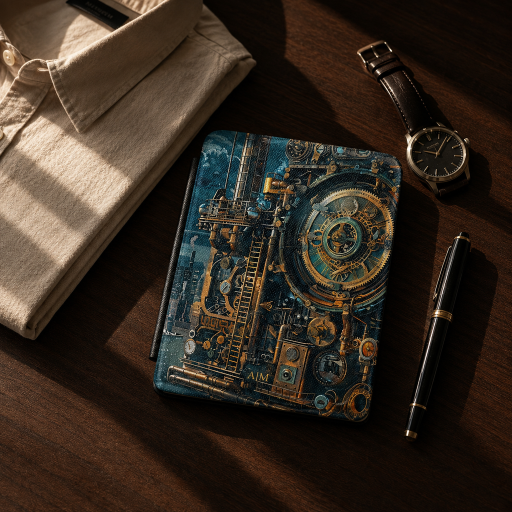 Personalized Steampunk Kindle Case | Custom Initials