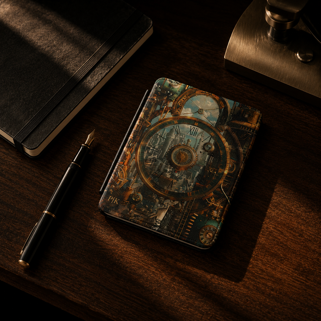 Steampunk Clock Kindle Case | Personalized Initials