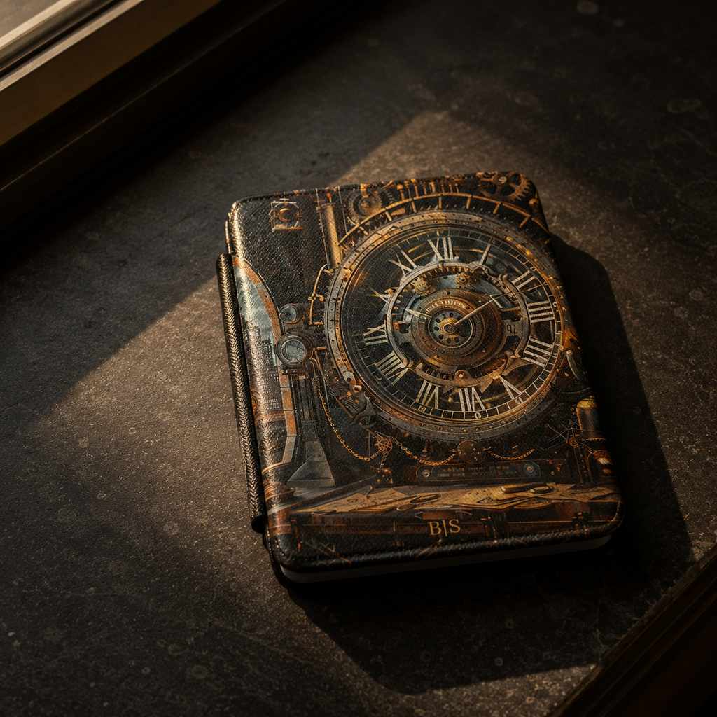 Steampunk Astronomical Kindle Case | Custom Initials