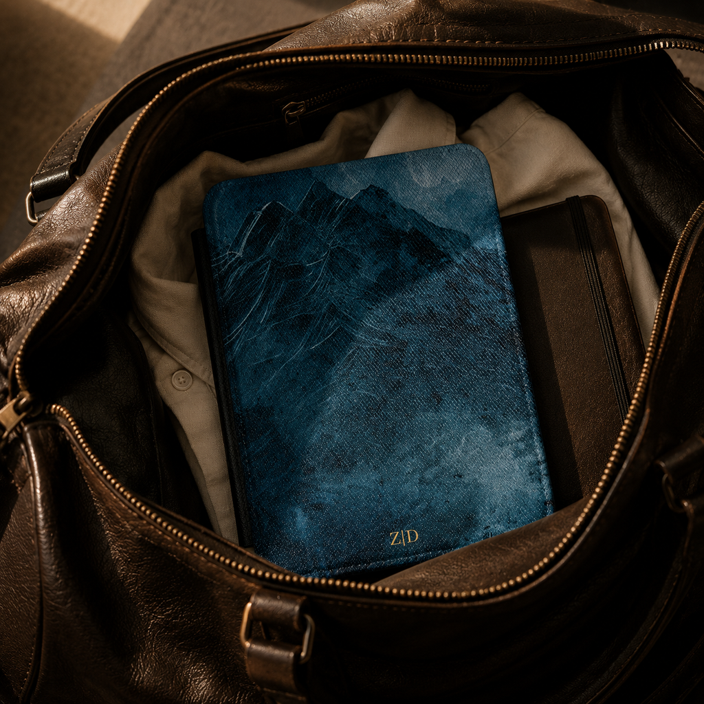 Blue Mountain Sketch Kindle Case | Initials
