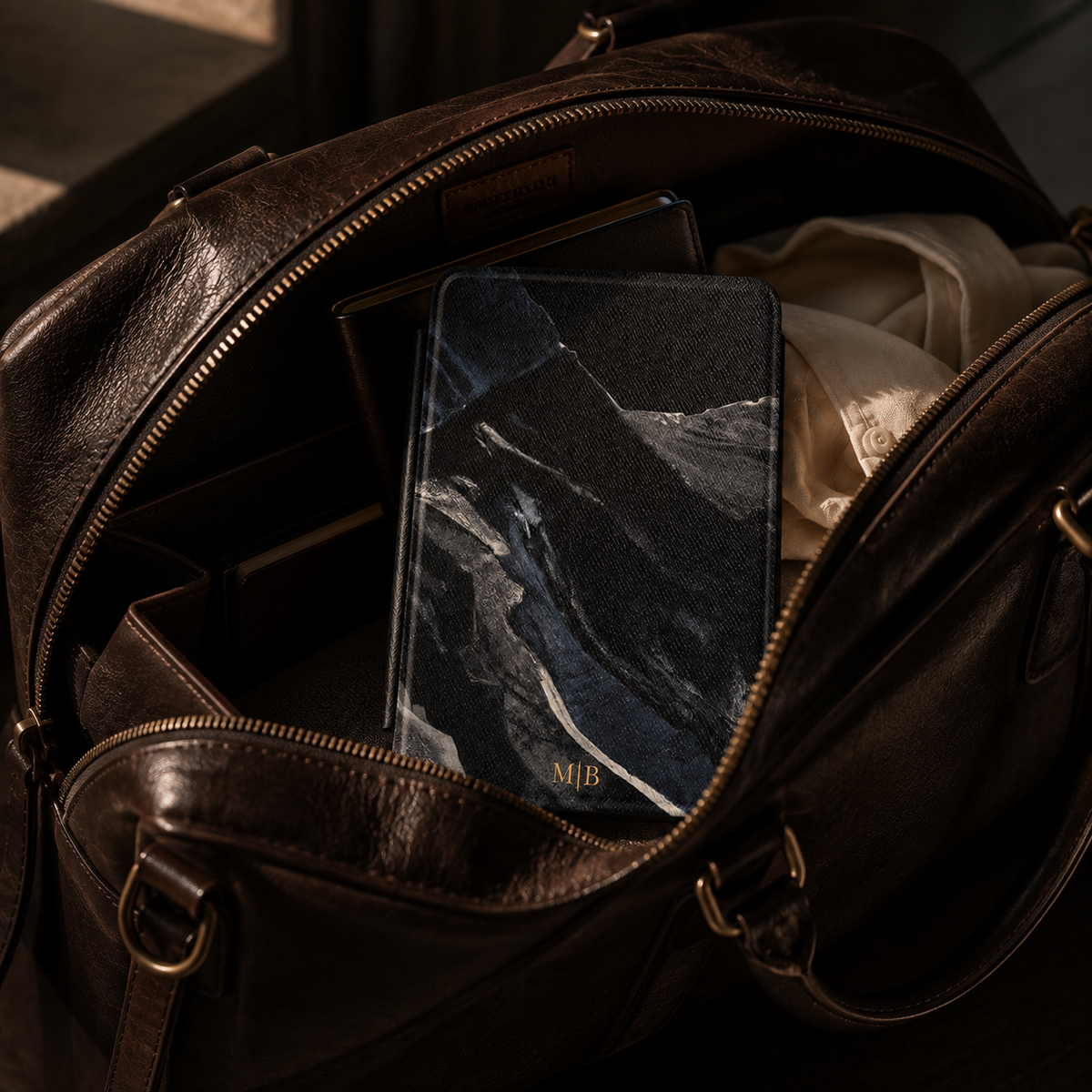 Black Marble Kindle Case | Personalized Initials