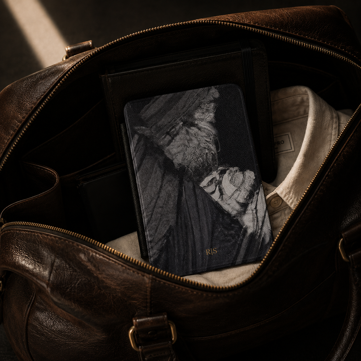 Black Marble Abstract Kindle Case | Initials