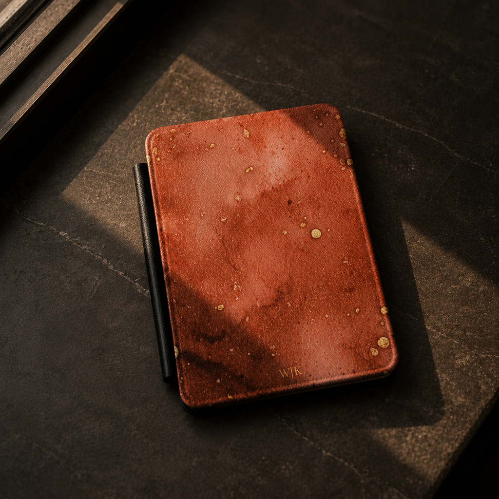 Terracotta Marble Kindle Case | Custom Initials