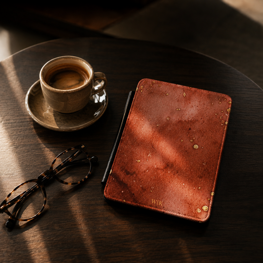 Terracotta Marble Kindle Case | Custom Initials
