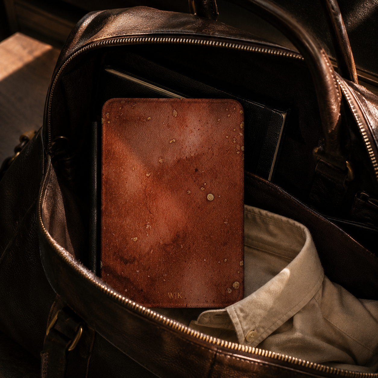 Terracotta Marble Kindle Case | Custom Initials
