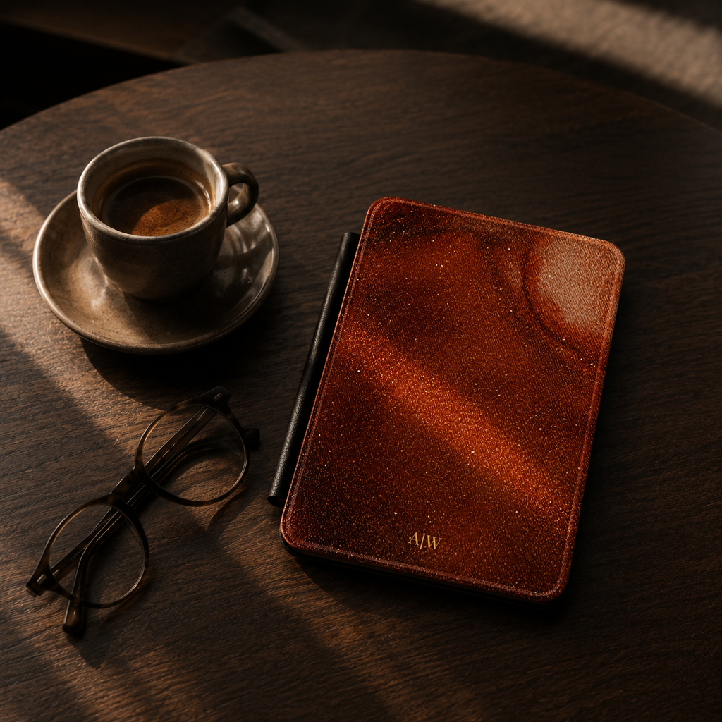 Terracotta Gold Fleck Kindle Case | Initials