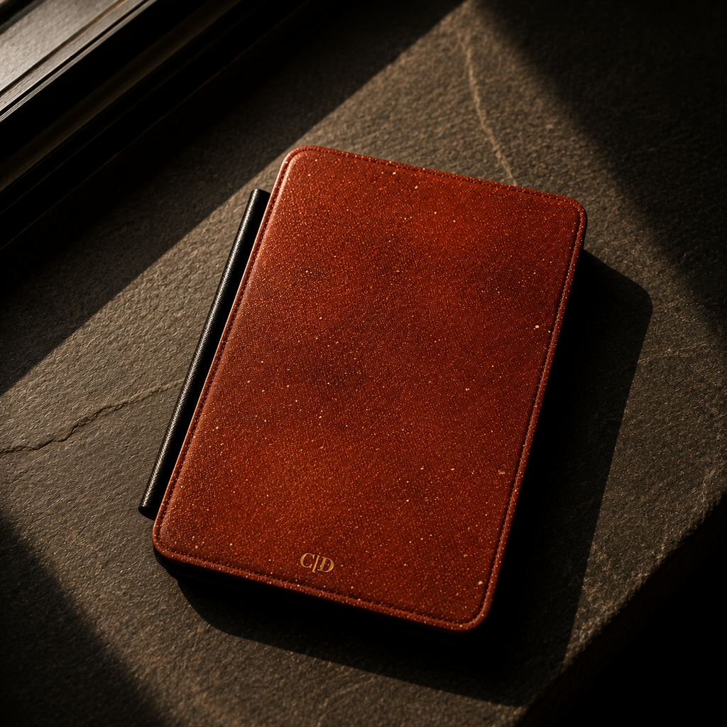 Terracotta Starlight Marble Kindle Case | Initials