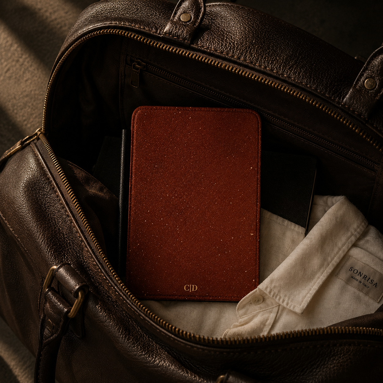 Terracotta Starlight Marble Kindle Case | Initials