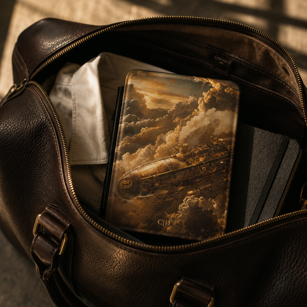 Steampunk Airship Kindle Case | Custom Initials