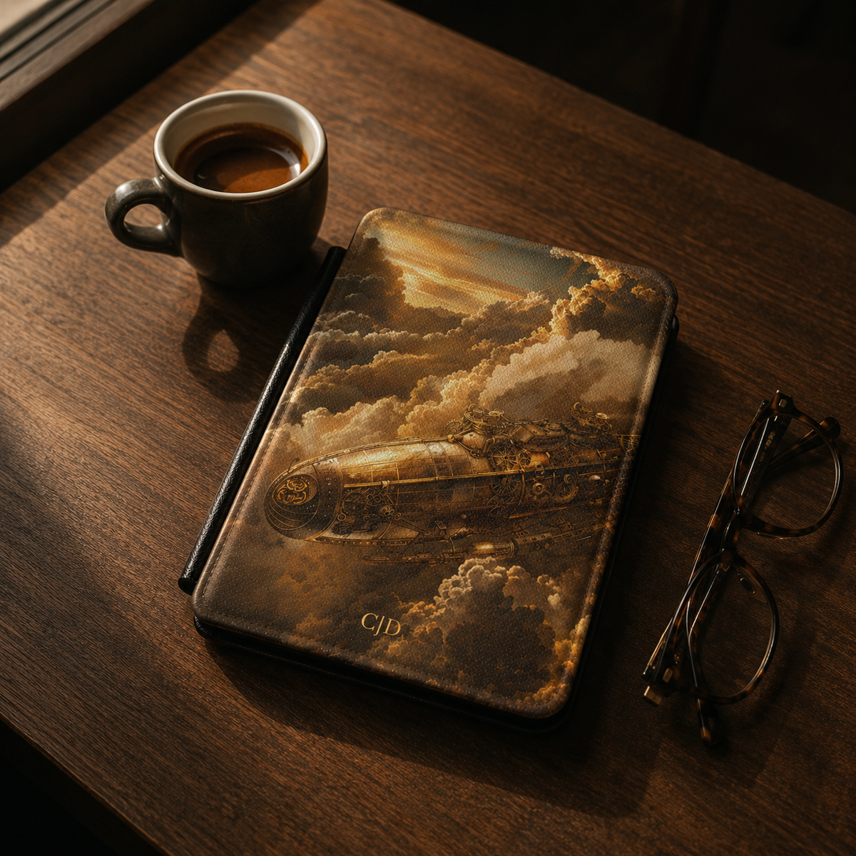 Steampunk Airship Kindle Case | Custom Initials