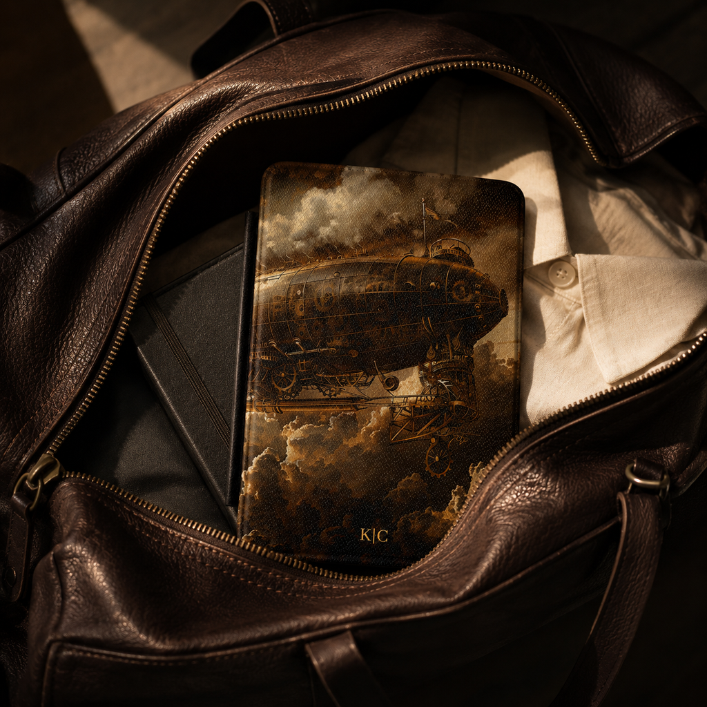 Steampunk Zeppelin Kindle Case | Custom Initials