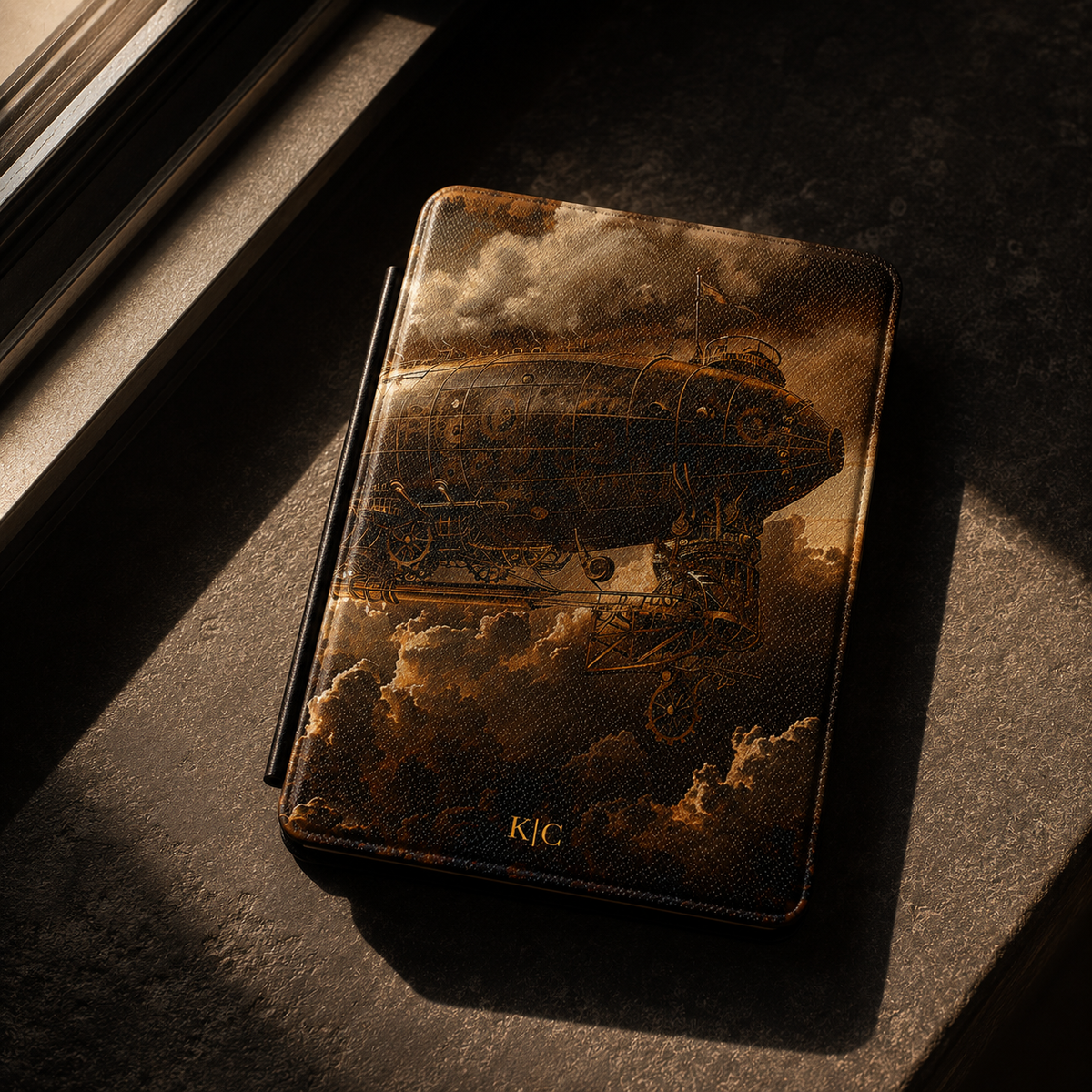 Steampunk Zeppelin Kindle Case | Custom Initials