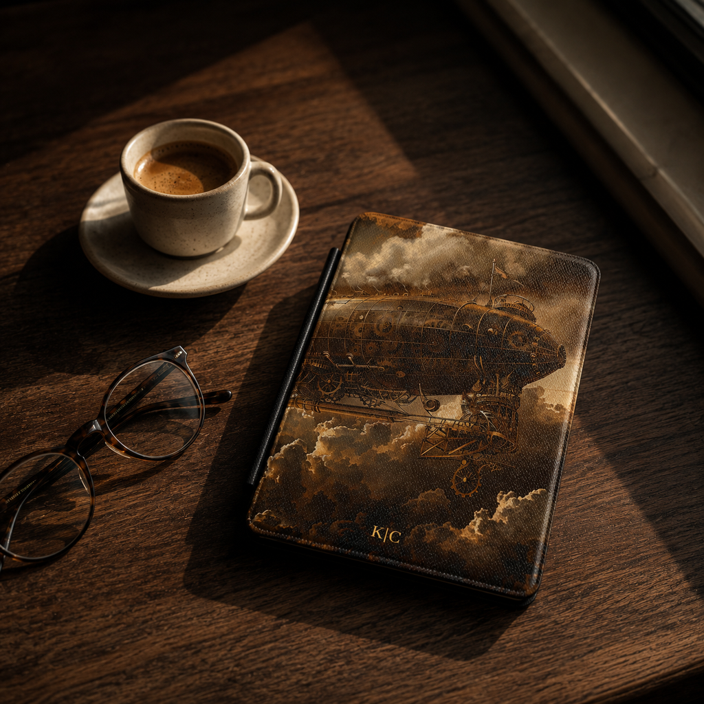 Steampunk Zeppelin Kindle Case | Custom Initials