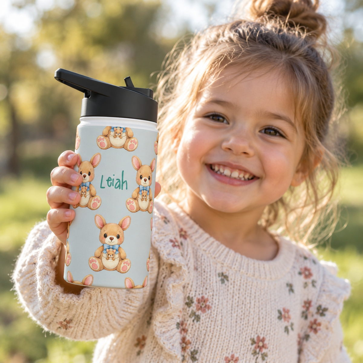 Personalized Water Bottle - Baby Zebra Custom Name