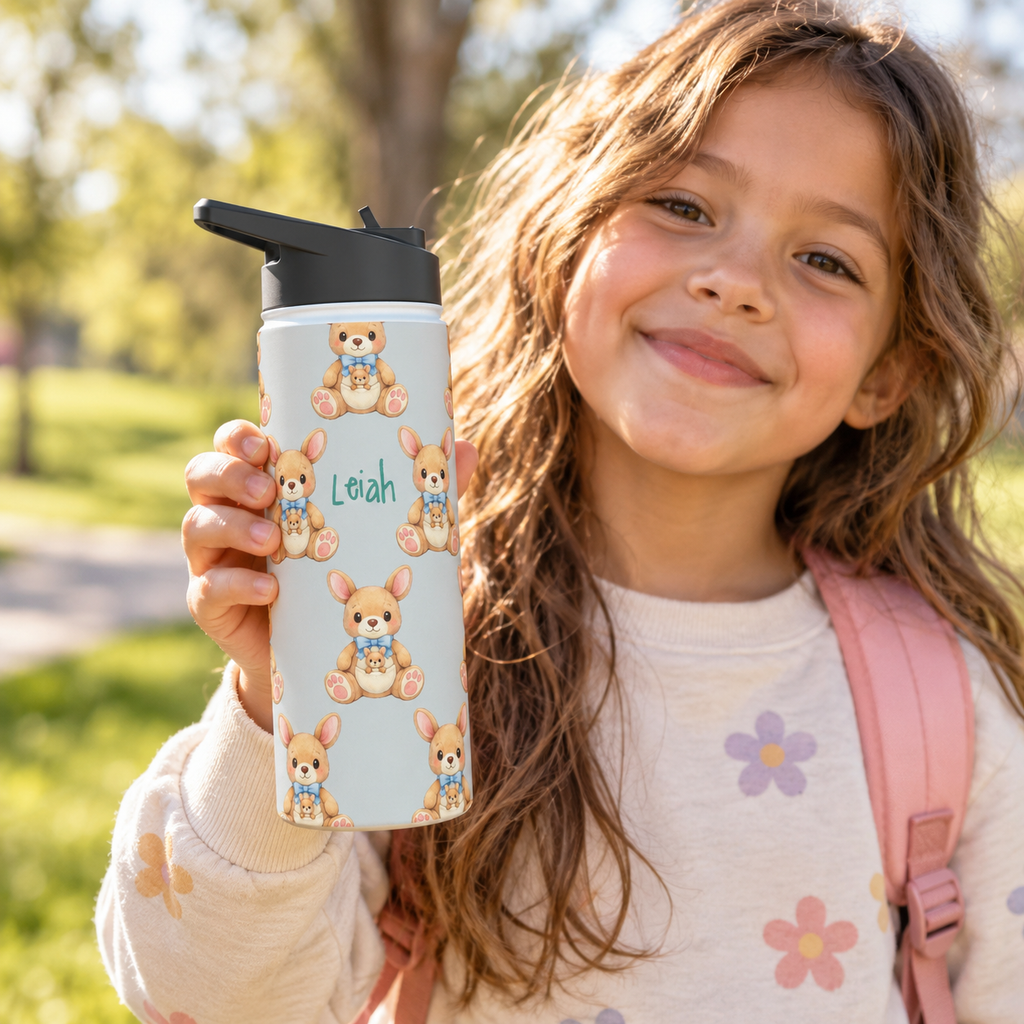 Personalized Water Bottle - Baby Zebra Custom Name