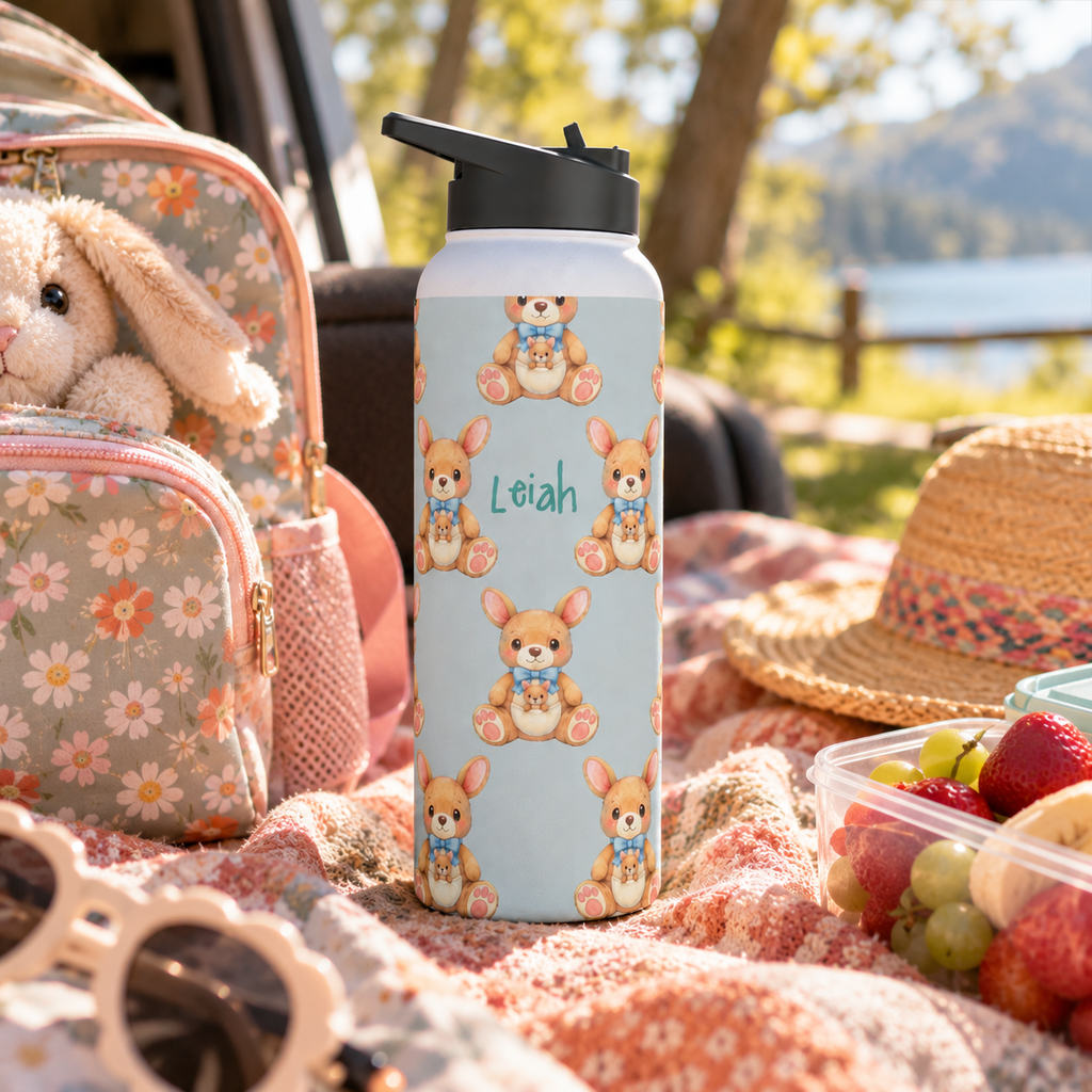 Personalized Water Bottle - Baby Zebra Custom Name