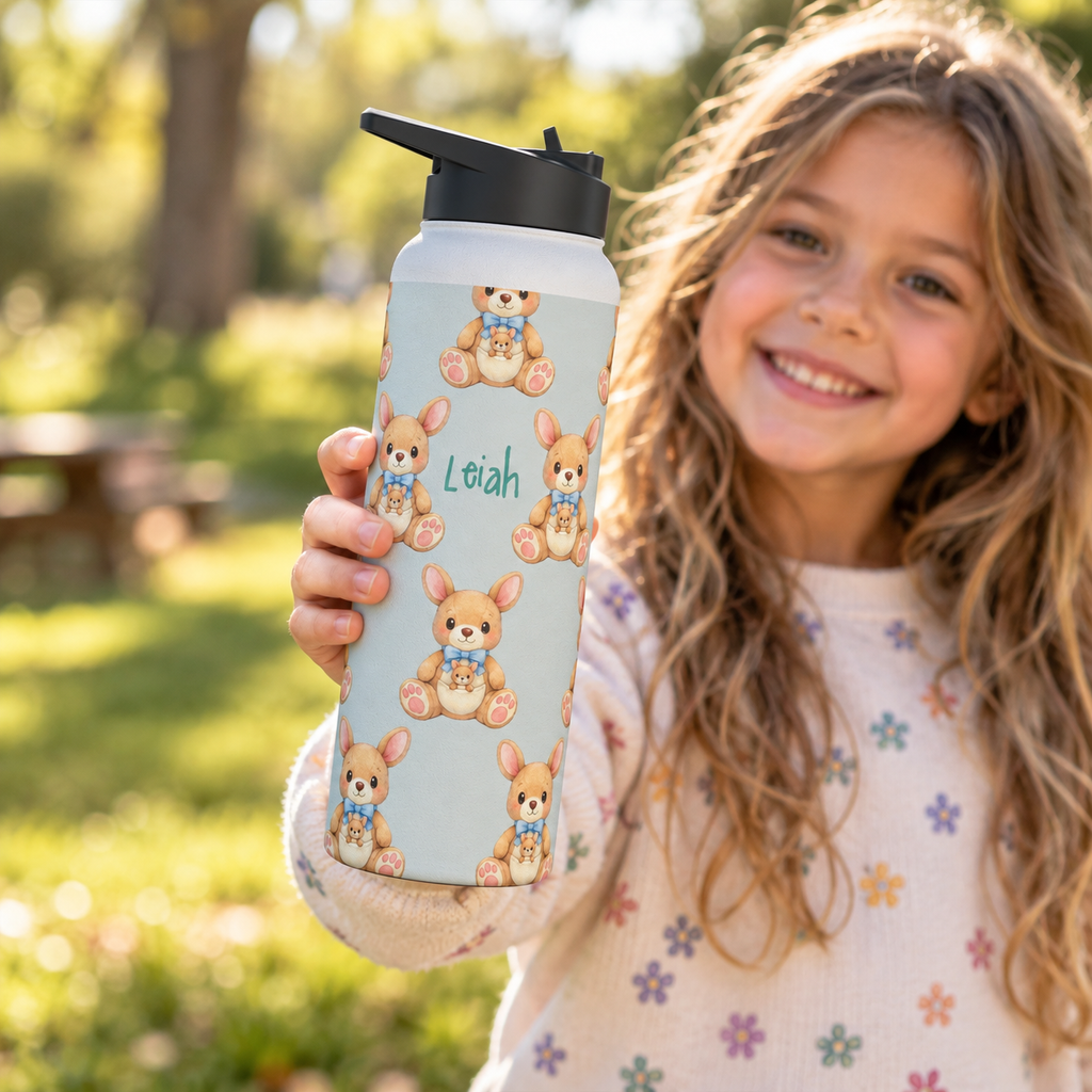Personalized Water Bottle - Baby Zebra Custom Name