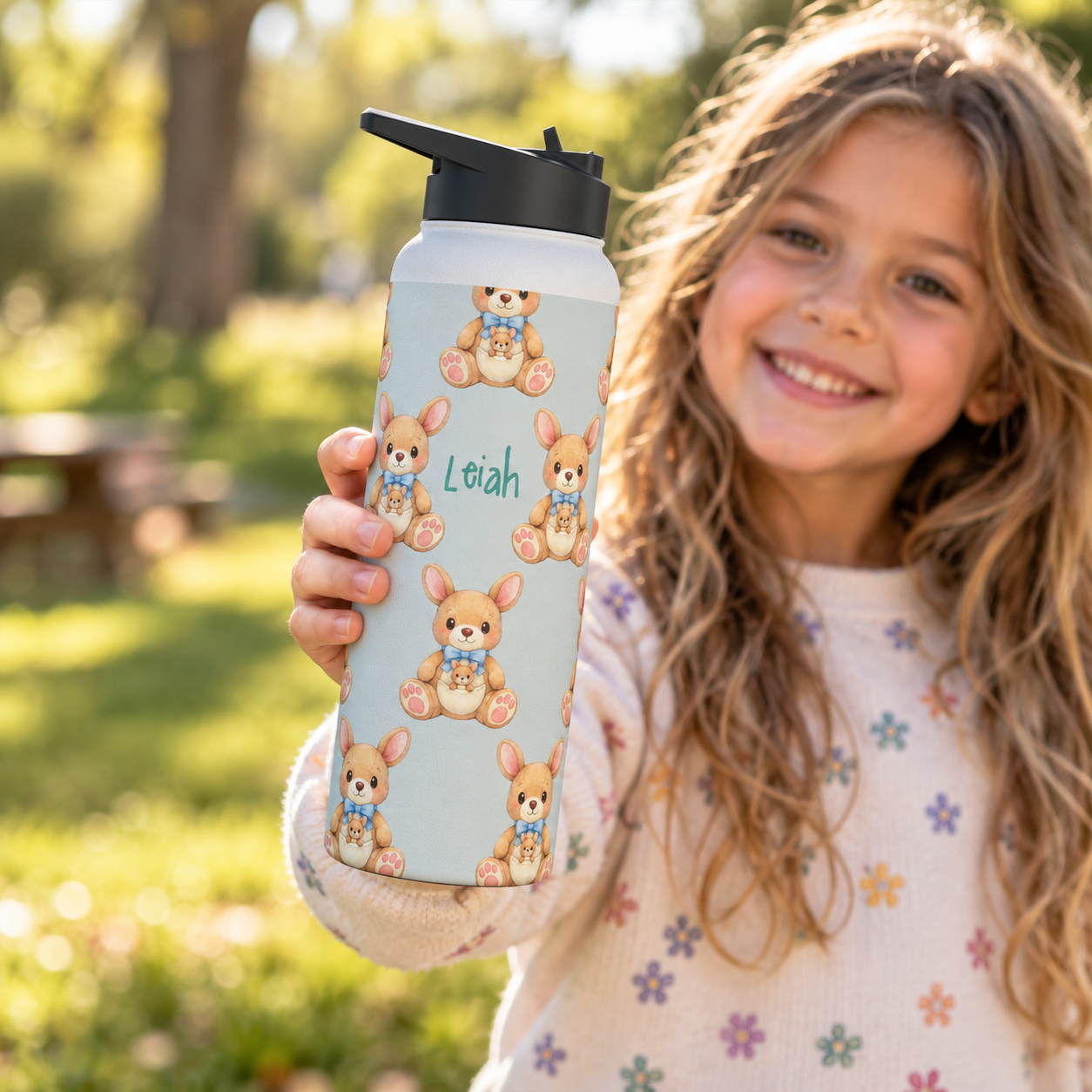 Personalized Water Bottle - Baby Zebra Custom Name