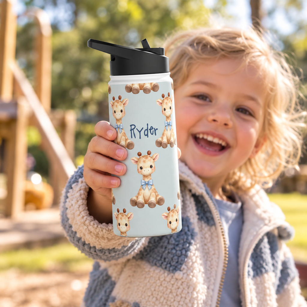 Personalized Water Bottle - Baby Giraffe Custom Name