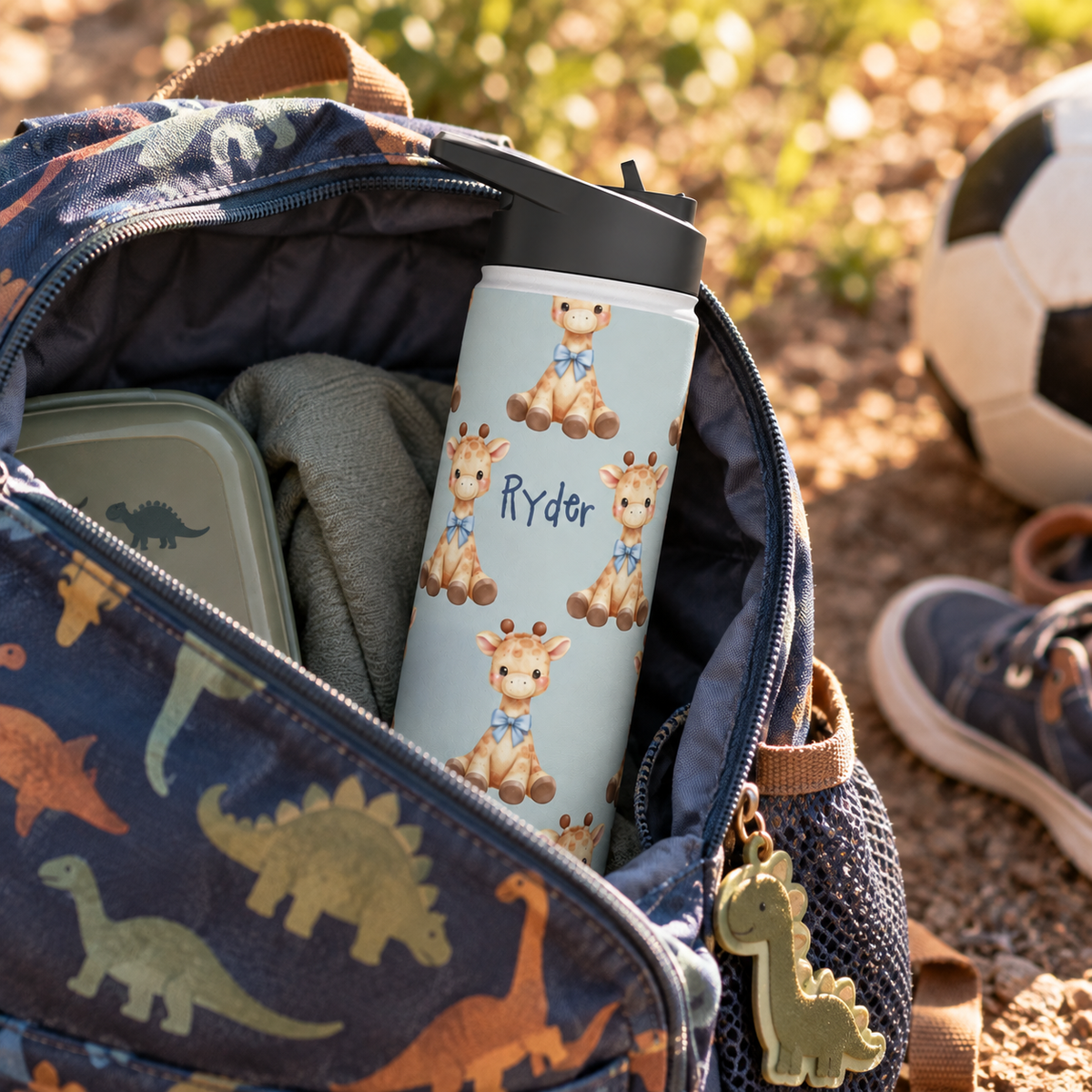 Personalized Water Bottle - Baby Giraffe Custom Name