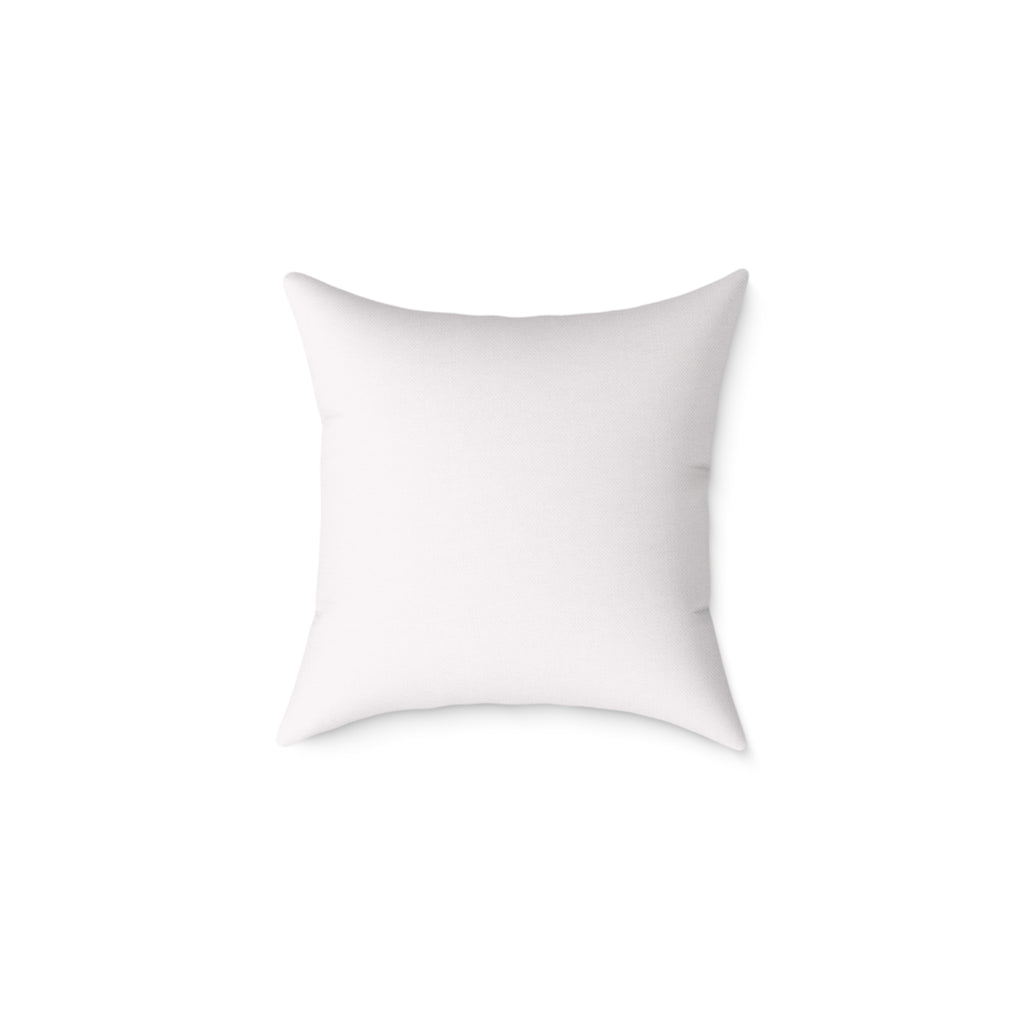 Back of the pink ribbon bow name pillow, solid soft white