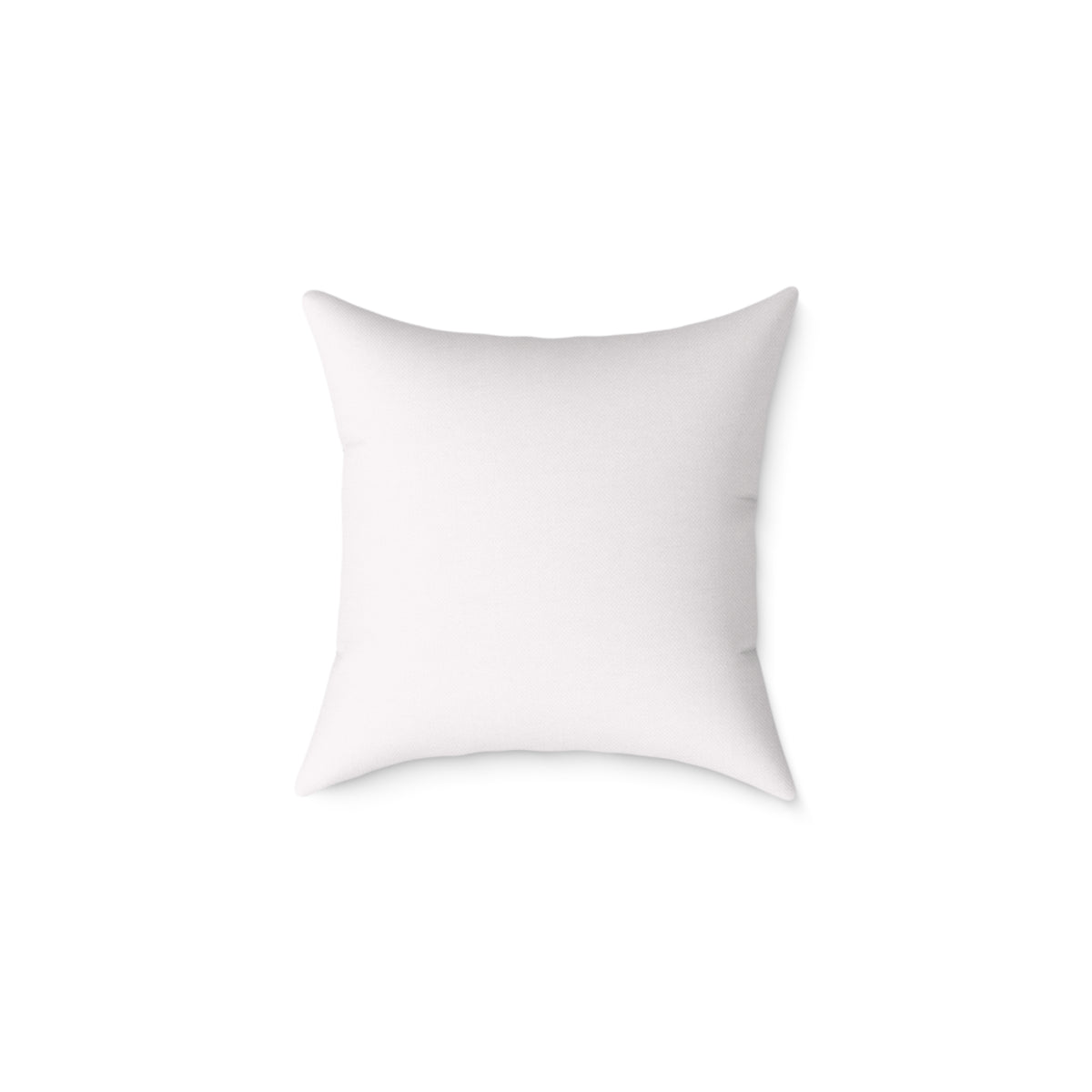 Back of the pink ribbon bow name pillow, solid soft white