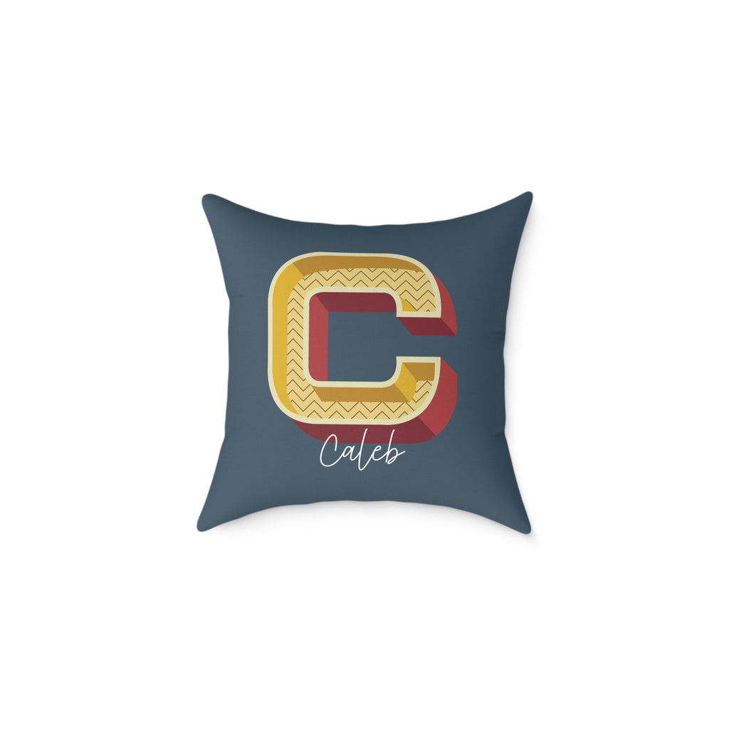Personalized Initial C Pillow for Him - Custom Name Home Decor