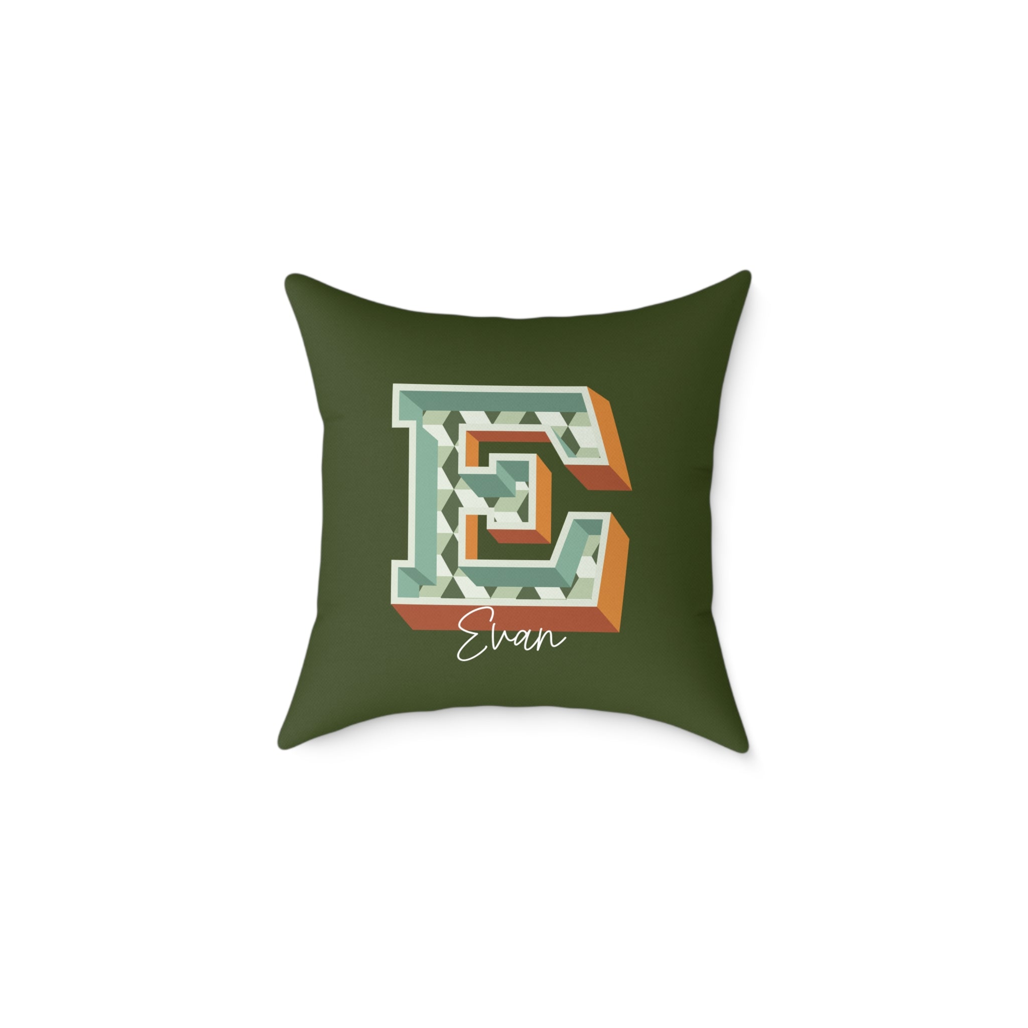 Personalized Initial E Pillow for Him - Custom Name Home Decor
