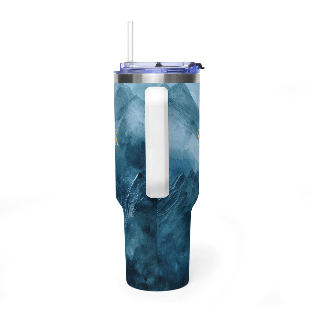 Personalized 40oz Tumbler with Handle - Blue Mountain Custom Initials