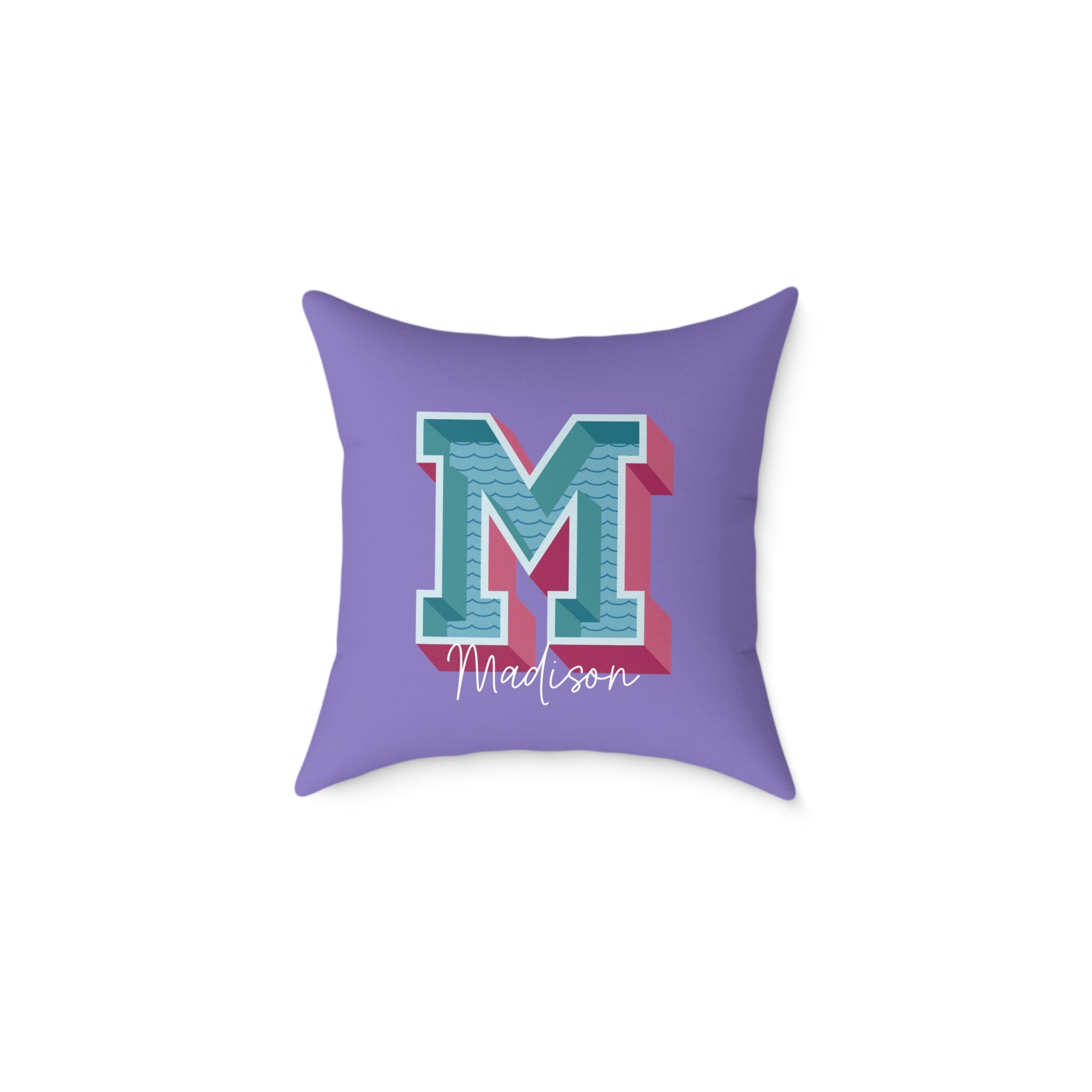 Personalized Initial M Pillow for Her - Custom Name Home Decor