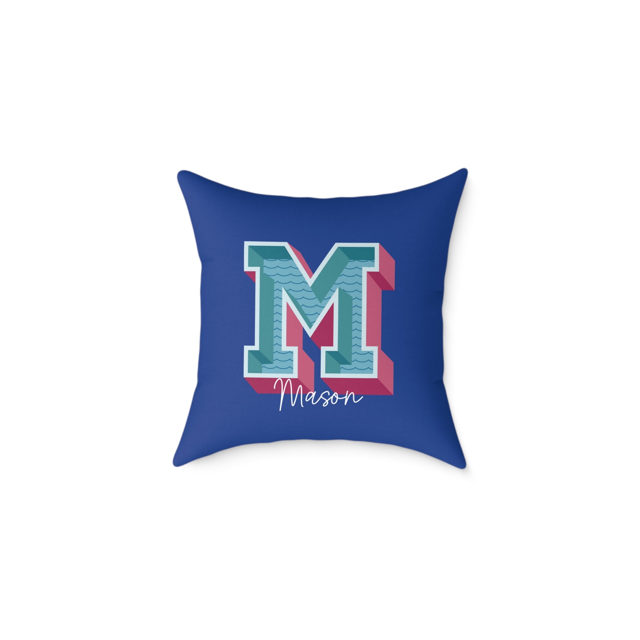 Personalized Initial M Pillow for Him - Custom Name Home Decor