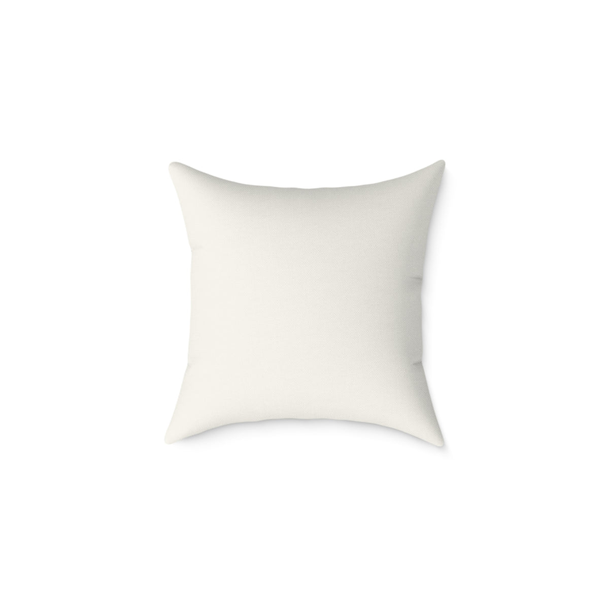 Back of the cream bow and holly family name Christmas pillow, solid cream