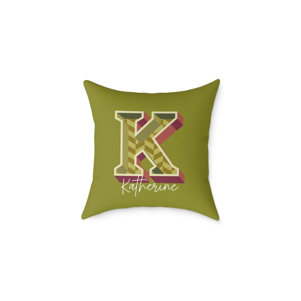 Personalized Initial K Pillow for Her - Custom Name Home Decor